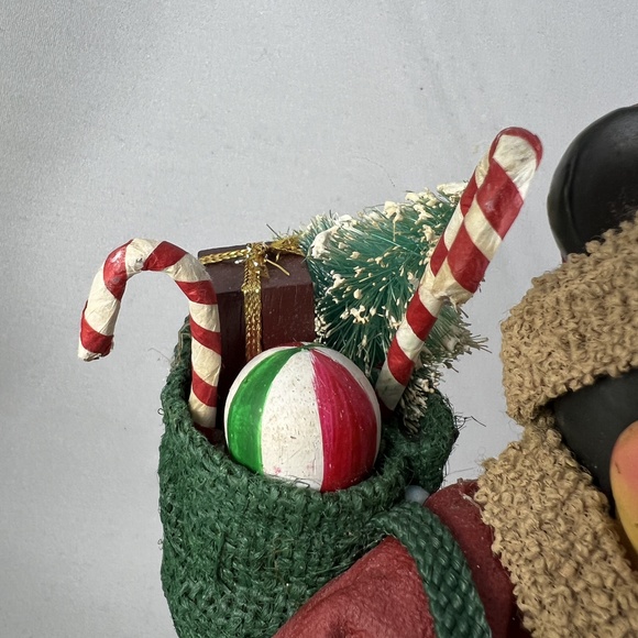 Disney Mickey Mouse Santa Figure Red Christmas Decor Paper Mache Vintage Festive - Picture 5 of 6